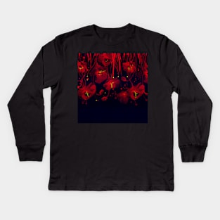 Black red roses Kids Long Sleeve T-Shirt